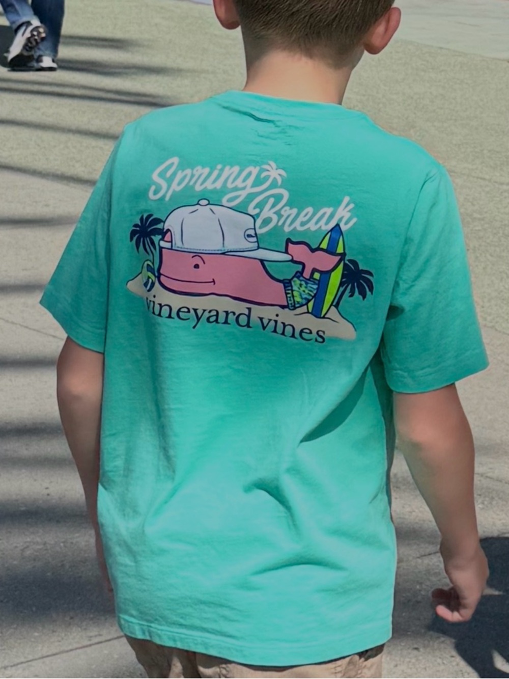 Vineyard Vines Teal 'Spring Break' Whale Graphic Tee